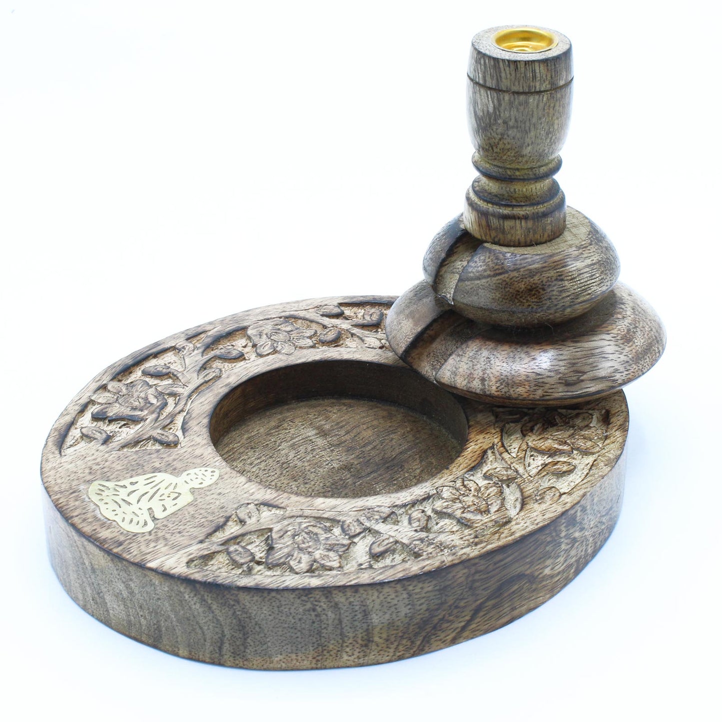 Medium Mango Wood Backflow Burner – Brass Buddha