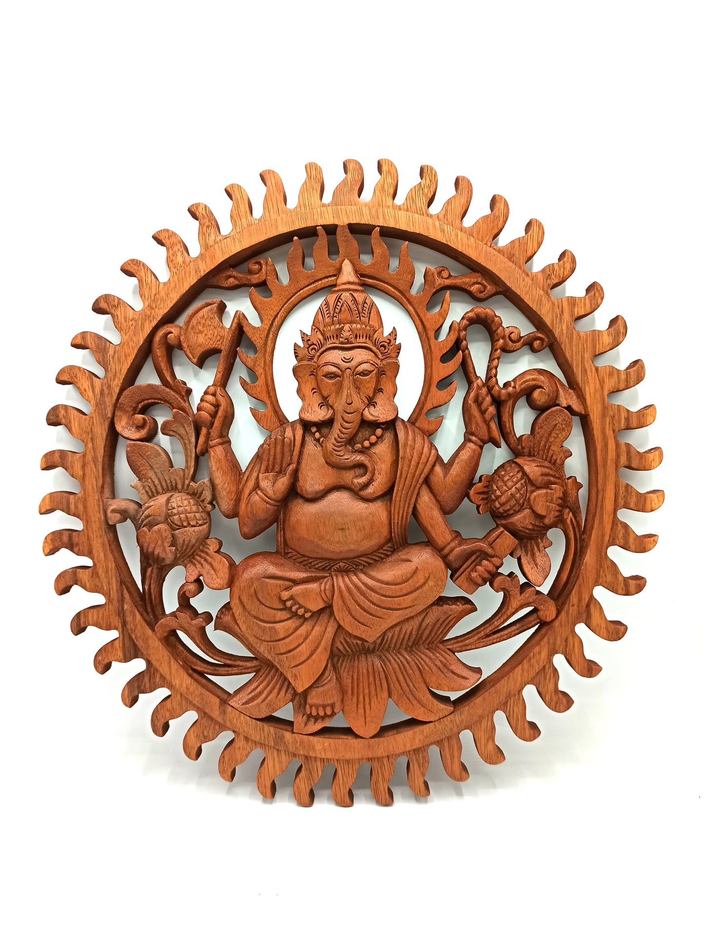 Handcrafted Ganesha Sculpture – Suar Wood Divine Art