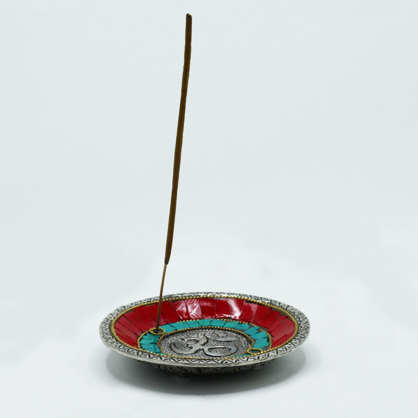 Om Tibetan Incense Plate & Cone Holder