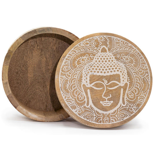 Big Round Box - Buddha Design - 17.5x7.5cm
