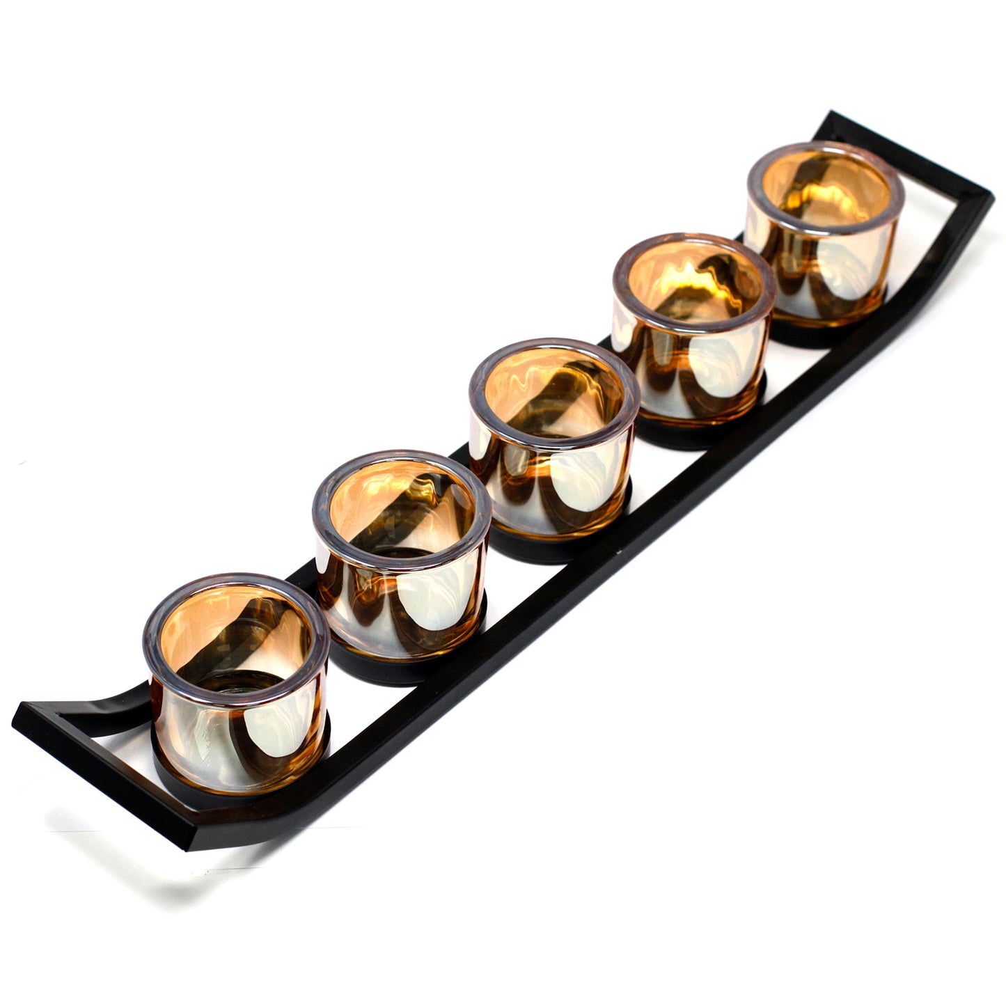 Iron 5-Cup Ledge Votive Candle Holder