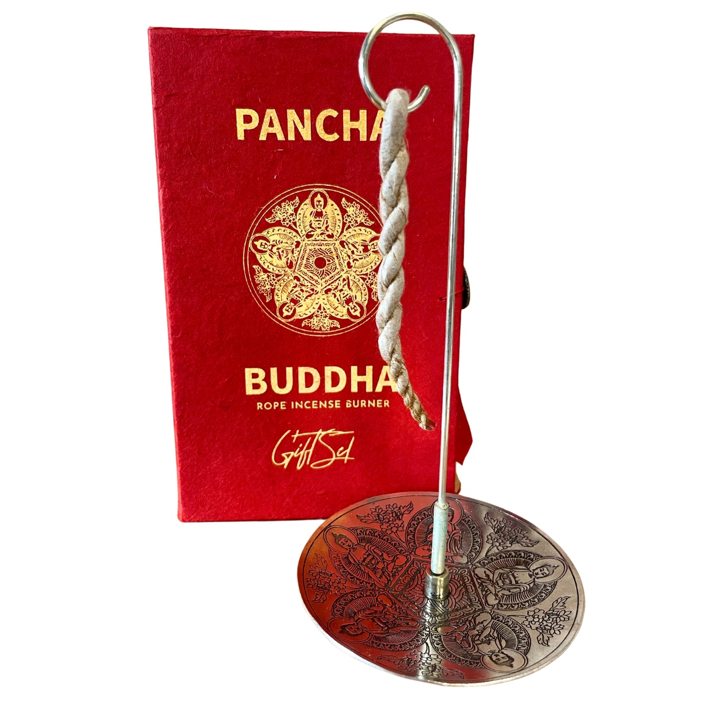 Rope Incense and Silver Plated Holder Set