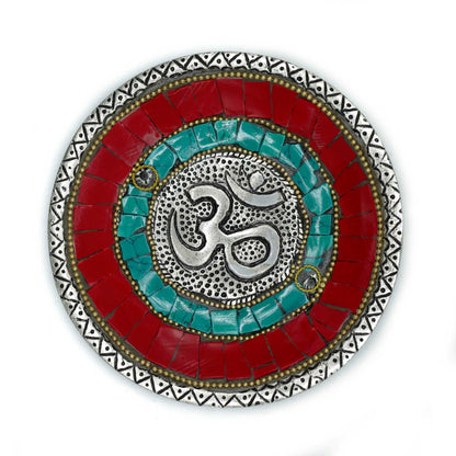 Om Tibetan Incense Plate & Cone Holder