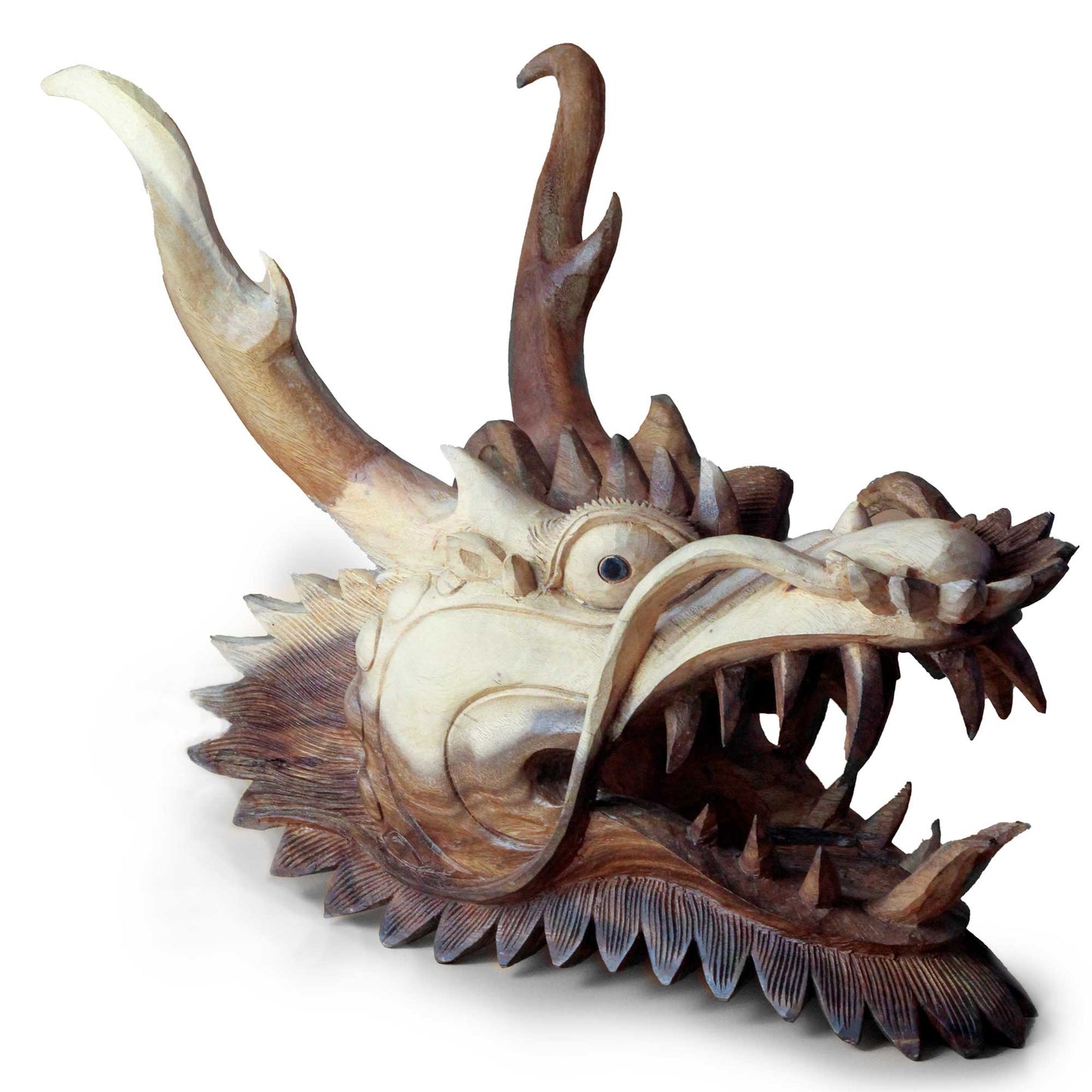 Handcrafted Suar Wood Dragon Head
