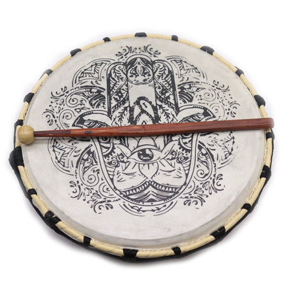 Hamsa Shamanic Drum with Two Sticks