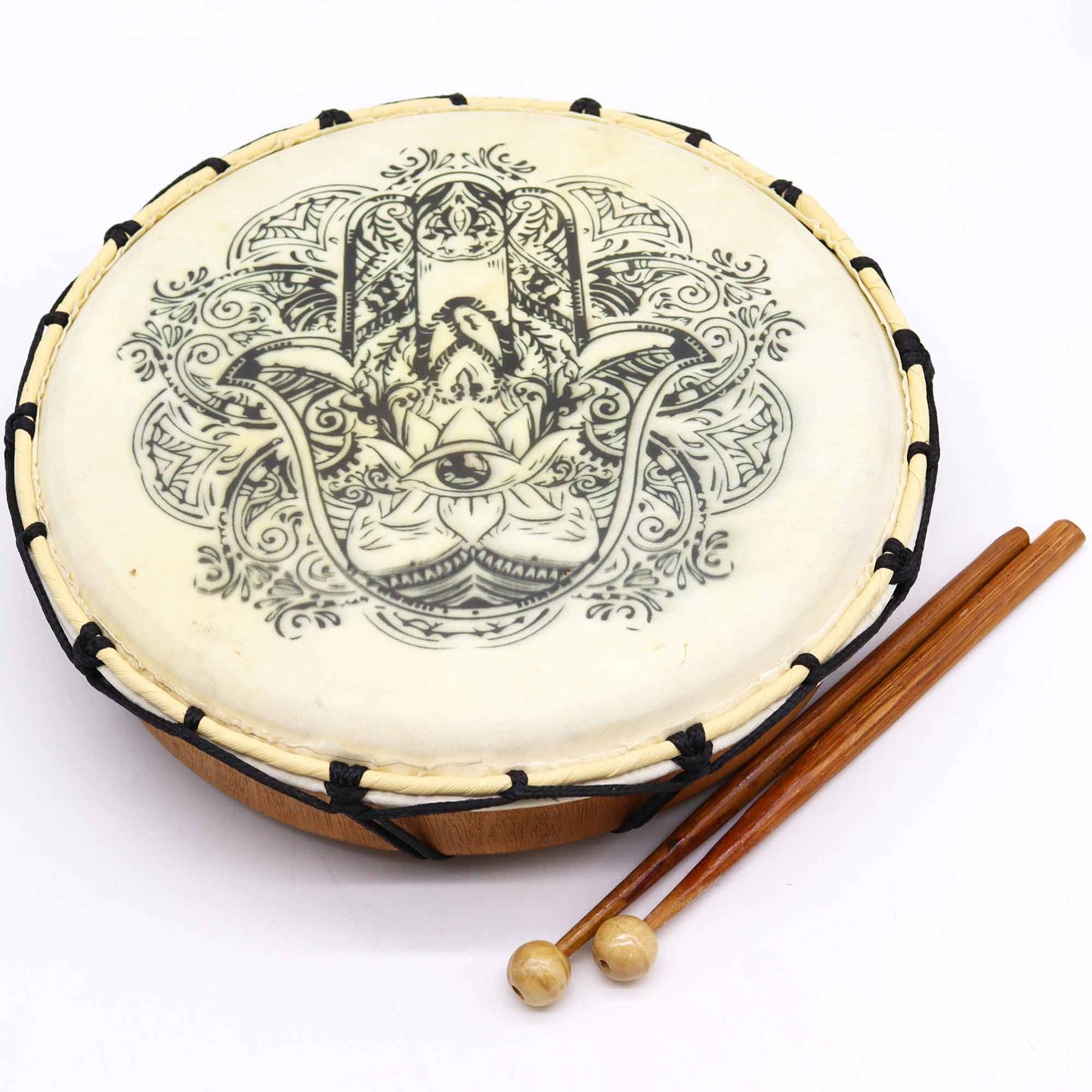 Hamsa Shamanic Drum with Two Sticks