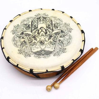 Hamsa Shamanic Drum with Two Sticks