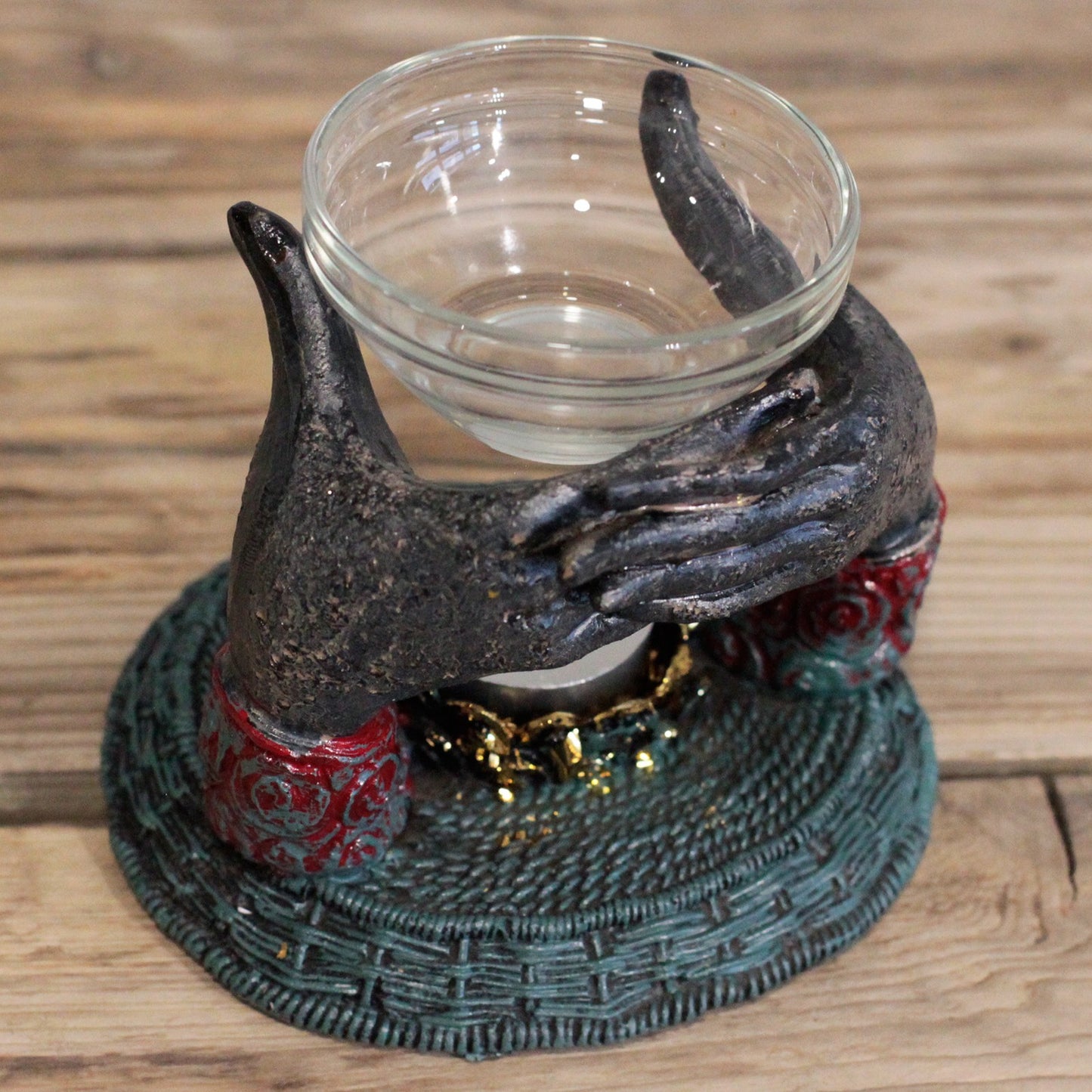 Buddha Offering Hands Candle Oil Burner