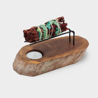 Palo Santo Heater – Whitewash Gamel Wood for Smudge Sticks & Aromatherapy