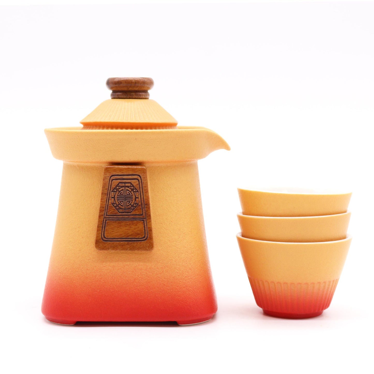 Portable Temple Teapot Set & Three Cups