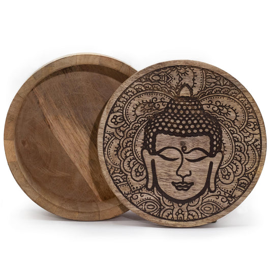 Big Round Box - Buddha Design - 17.5x7.5cm