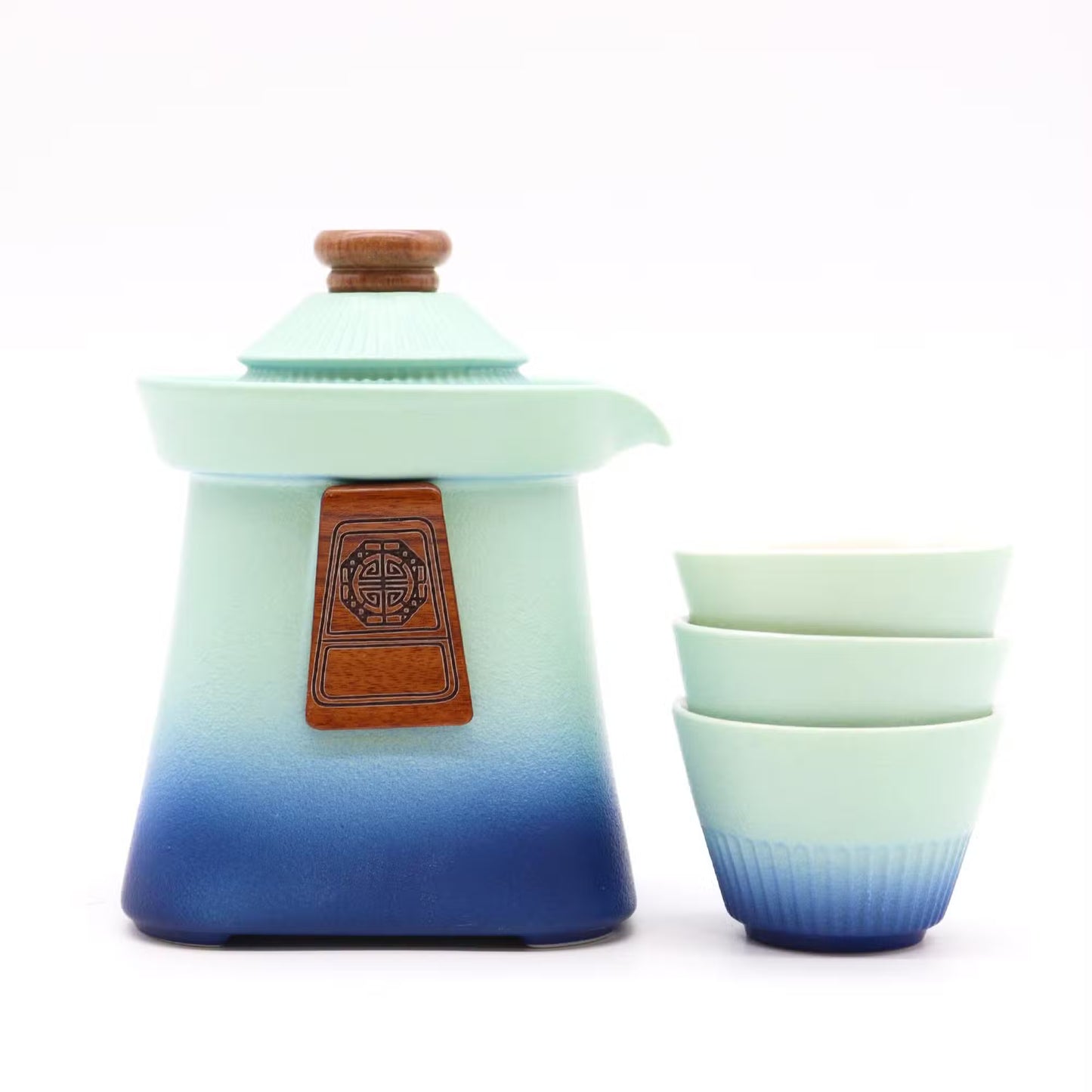 Portable Temple Teapot Set & Three Cups